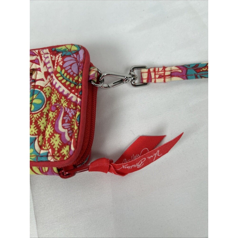 Vera Bradley Bright Floral Zip Around Wallet Wristlet Pink Hard Case - Picture 5 of 11